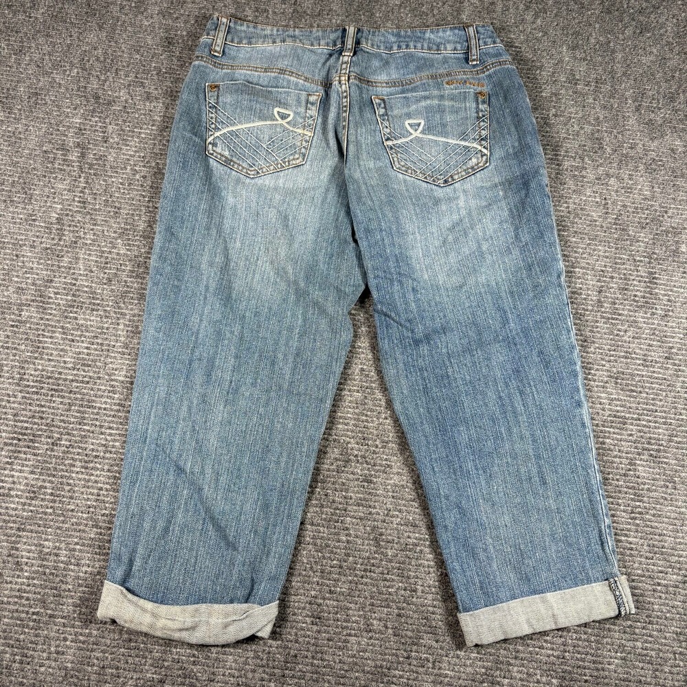 DKNY Jeans Capri Pants Womens 6 Blue Excellent Cuffed Denim Mid Rise Y2K
